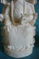 Pair Chinese Carved Bone Faux Ivory Emperor / Empress Figures Circa 1890 Other photo 3