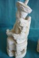 Pair Chinese Carved Bone Faux Ivory Emperor / Empress Figures Circa 1890 Other photo 4