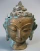 Sino Tibetan? Northern India? Himalayan Brass Head Of Buddha Ca.  Early 20th C. Buddha photo 2