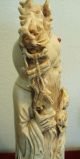 Antique Large Chinese Carved Bone Faux Ivory Of Immortal / God Marked Other photo 9