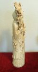 Antique Large Chinese Carved Bone Faux Ivory Of Immortal / God Marked Other photo 3