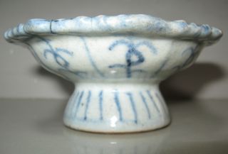 Antique Chinese Blue/withe Footed Dish photo