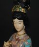 Antique Chinese Cloisonne Enamel Carved Ox Bone Face Geisha Girl Figure With Fan Men, Women & Children photo 8