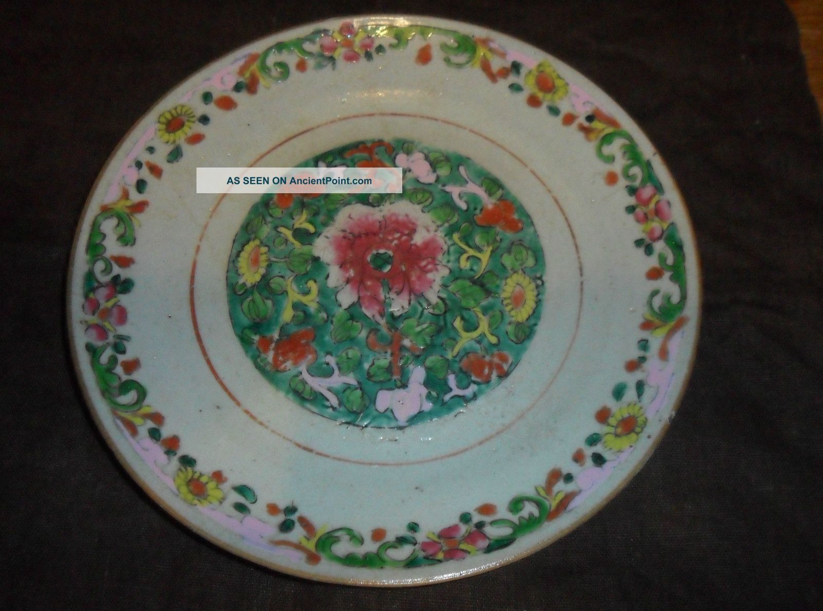 Stunning 18th Century Famille Verte Chinese Enamelled Porcelain Plate Porcelain photo