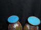 Antique Pair Chinese Champleve Cloisonne Enamel Gilded Brass Vases,  Cherry Stand Vases photo 3