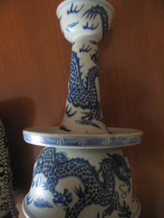 Rare Large Chinese Blue And White Candlestick Ming Dynasty Period (1368 - 1644) photo