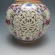Set 2 Pieces Hollowed Chinese Rose Colorful Porcelain Vases Nr Vases photo 1
