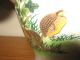 Antique White And Gold Hand Painted Bird Vase With Lid Marked Red Vases photo 4