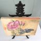 Antique Chinese Wrought Iron Easel And Rose Fabric Painting Made In China: Nr Paintings & Scrolls photo 4