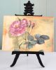 Antique Chinese Wrought Iron Easel And Rose Fabric Painting Made In China: Nr Paintings & Scrolls photo 5