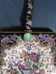 Old Carved Chinese Jade Plaque Of Bat Mounted As Clasp Of Purse Handbag 1920 ' S Other photo 5