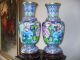 Chinese Antique Cloisonne Large Pair Of Vases - Phoenix/peony Intricate Design Vases photo 1