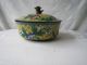 Antique Chinese Cloisonne Enamel Brass With Lid Foo Dog Ginger Jar Bowl Nr Bowls photo 2
