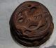 Antique Chinese Wooden Turned & Hand Carved Tobacco Jar 7.  5 