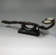 19th C Chinese Antique Bronze Ruyi Scepter Inlay Hetian Jade Green Spinach Jade Other photo 2