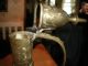 India Brass Suraki Hand Etched Tea/oil Pitcher,  Excellent India photo 1