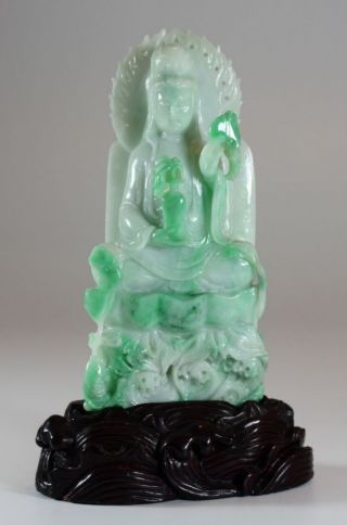 Fine Chinese Carved Jadeite Guan - Yin, ,  20th Century Early photo