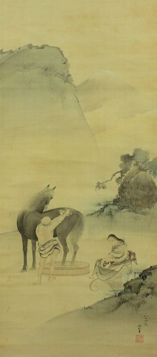 Jiku836 Rt Japan Scroll Katsushika Hokusai Figure Painting photo