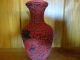 Old Red Chinese Lacquer Vase Vases photo 3