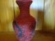 Old Red Chinese Lacquer Vase Vases photo 4