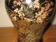 Antique Black And Gold Chinese Painted Vase Marked Gold Vases photo 1