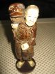Estate Sale Rare Found Vintage Japanese Okimono Statue Wood W/ox Bone 6 