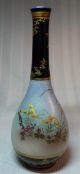 ~japanese Satsuma Vase~cobalt~gold~naturalistic~flowering Plants~signed~ Vases photo 1