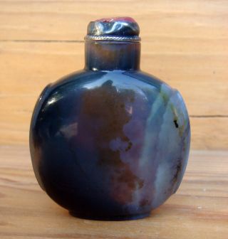 Antique Asian Chinese 19c Agate Snuff Bottle photo