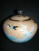 19thc Pair Of Japanese Cloisonne Enamel Lidded Pots,  Swallows And Sea Decoration Cloisonne photo 4