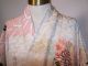Vintage Japanese Geisha Silk Screen Pastel Floral Shibori Leaf Furisode Kimono Kimonos & Textiles photo 1