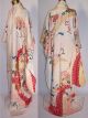 Vintage Japanese Geisha Silk Screen Pastel Floral Shibori Leaf Furisode Kimono Kimonos & Textiles photo 2