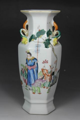 Chinese Handwork Porcelain Belle Flower Kid Old Vases photo
