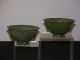 2 - Pair - Chinese Spinach W/white Jade Bowls Bowls photo 4