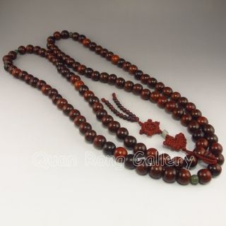 Chinese Chen Xiang Hard Wood Necklace W 108 Buddhism Beads Nr photo