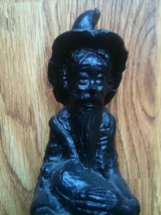 Antique 19th Century Carved Wood Figure Of A Sitting Man Holding A Whiskey Jug photo