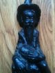 Antique 19th Century Carved Wood Figure Of A Sitting Man Holding A Whiskey Jug Other photo 3