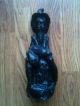 Antique 19th Century Carved Wood Figure Of A Sitting Man Holding A Whiskey Jug Other photo 4