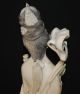 Antique Chinese Carved Ox Bone Kwan Yin Buddha Figure Figurine Flowers Men, Women & Children photo 7