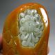 Chinese Hand - Crafted Carved Hetian Jade Statue & Chrysanthemum Birds Other photo 5