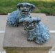 Old Antique Pair Of Smiling Pottery Fu Foo Dogs Japanese/chinese Estate Item Other photo 1