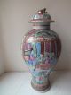 19th C Chinese Well Painted Porcelain Famille Rose / Canton Vase And Cover Vases photo 4