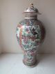 19th C Chinese Well Painted Porcelain Famille Rose / Canton Vase And Cover Vases photo 6