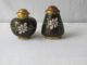 Antique Chinese Cloisonne Enamel Brass Salt & Pepper Shaker Set Nr Other photo 1