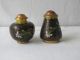 Antique Chinese Cloisonne Enamel Brass Salt & Pepper Shaker Set Nr Other photo 2