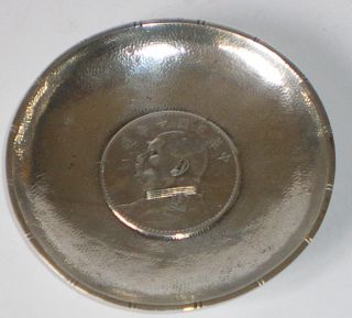 Antique Chinese Export Silver Coin Dollar Yuan Shi Kai Dish Cj&co.  Nr photo
