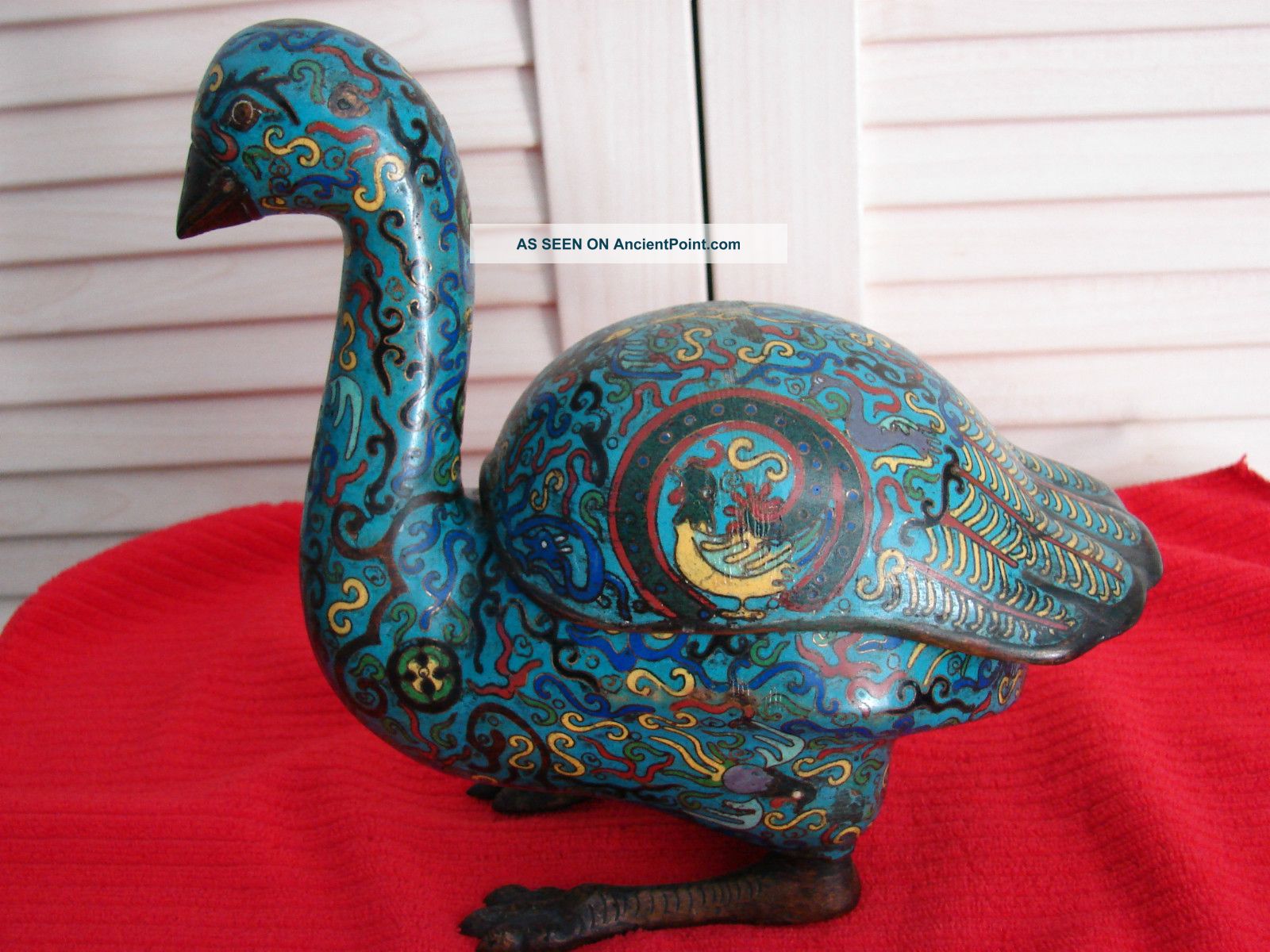 18th C Chinese Cloisonne Bronze Chicken With Lid Other photo