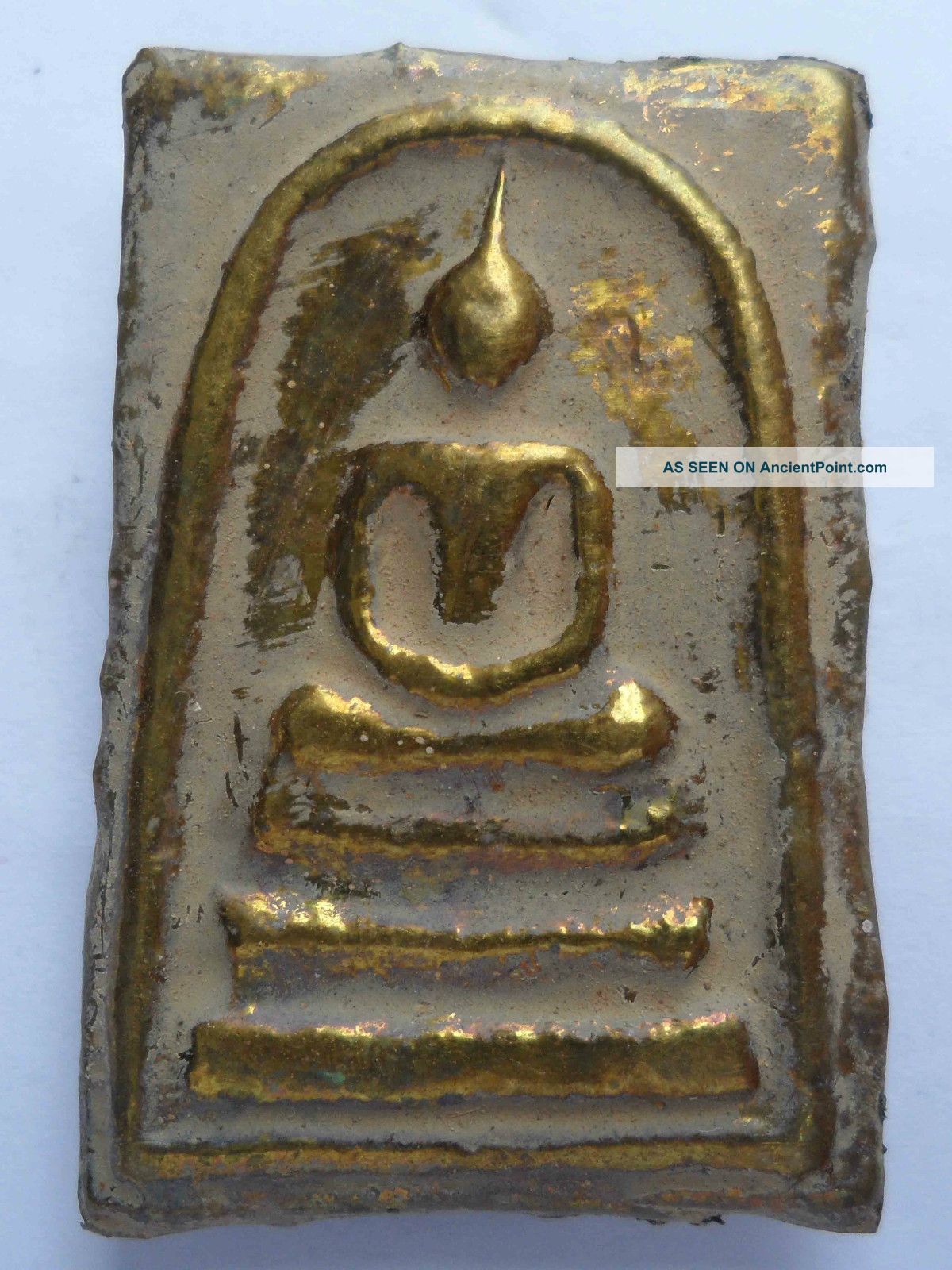 Phra Somdej Brass Plate Placed On Top Wan. Amulets photo