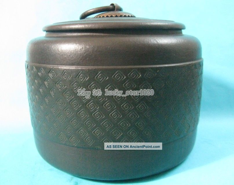 Unique 18th Chinese Hand Carved Yixing Tea Caddy Tea Caddies photo