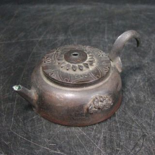 E781: Japanese Old Copper Ware Water Pot Suiteki With Good Shape. photo
