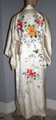 Vintage 20s 30s Rayon Silk Hand Embroidered Kimono Robe Exceptional Kimonos & Textiles photo 11